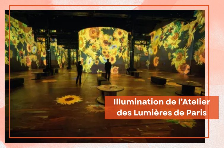 Sc�nographie de l'exposition Vang Gogh � l'atelier de Lumi�re de Paris