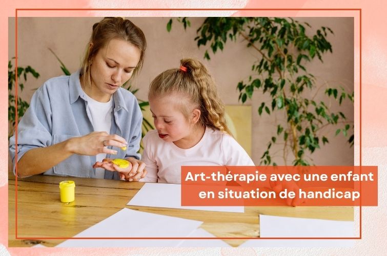 Atelier d'art-thérapie avec une enfant en situation de handicap
